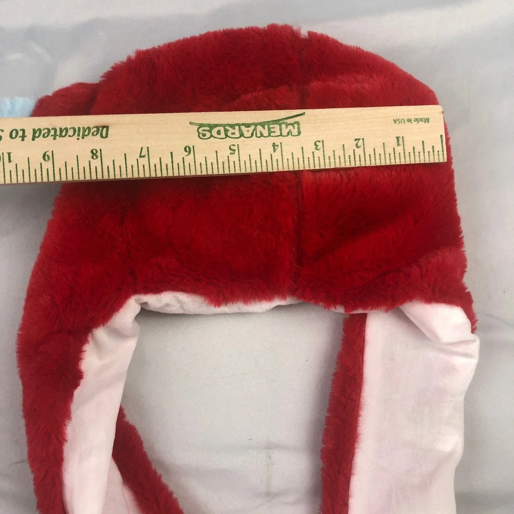 Spider-Man Moving Ear Hat Plush Red Faux Fur Superhero Cosplay Flap Cap